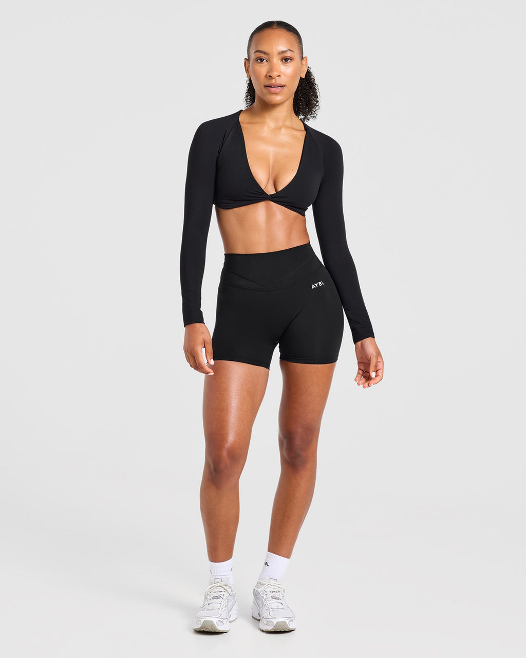 Engage Long Sleeve Crop Top - Zwart