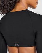 Engage Long Sleeve Crop Top - Zwart