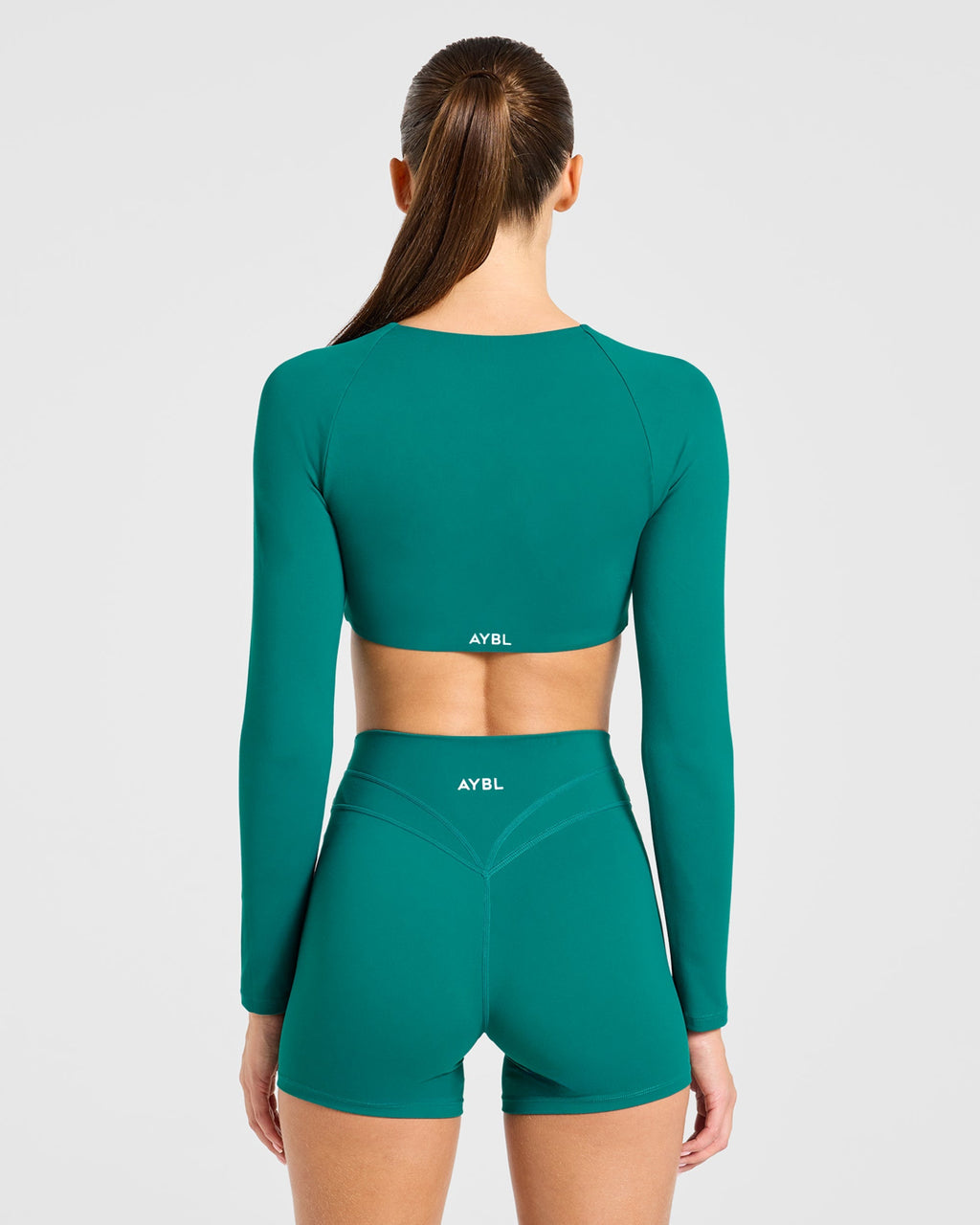 Engage Long Sleeve Crop Top - Autumn Teal