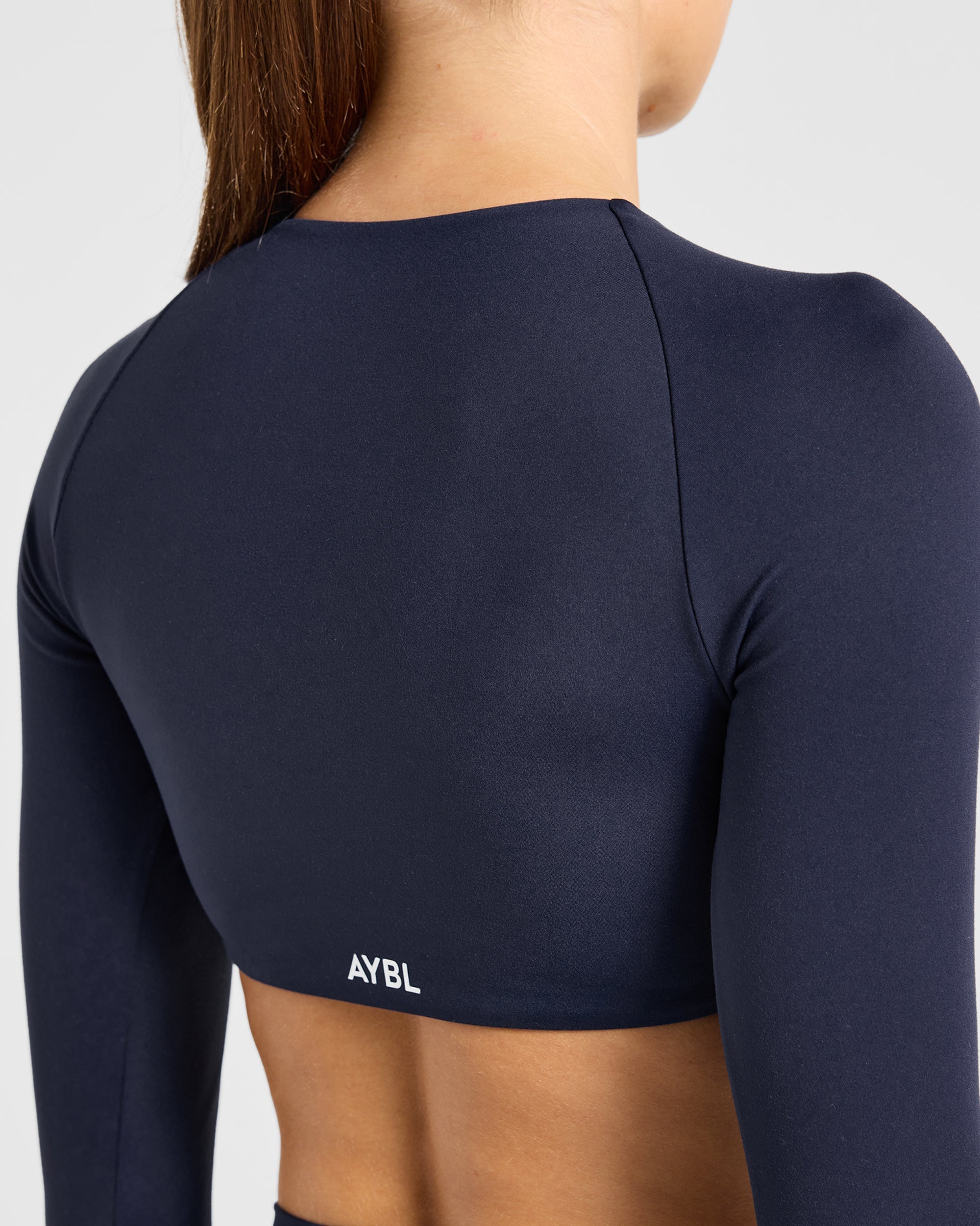 Engage Long Sleeve Crop Top - Deep Navy