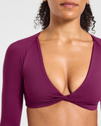 Engage Long Sleeve Crop Top - Rich Plum
