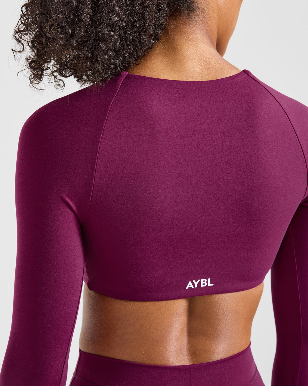 Engage Long Sleeve Crop Top - Rich Plum