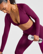 Engage Long Sleeve Crop Top - Rich Plum