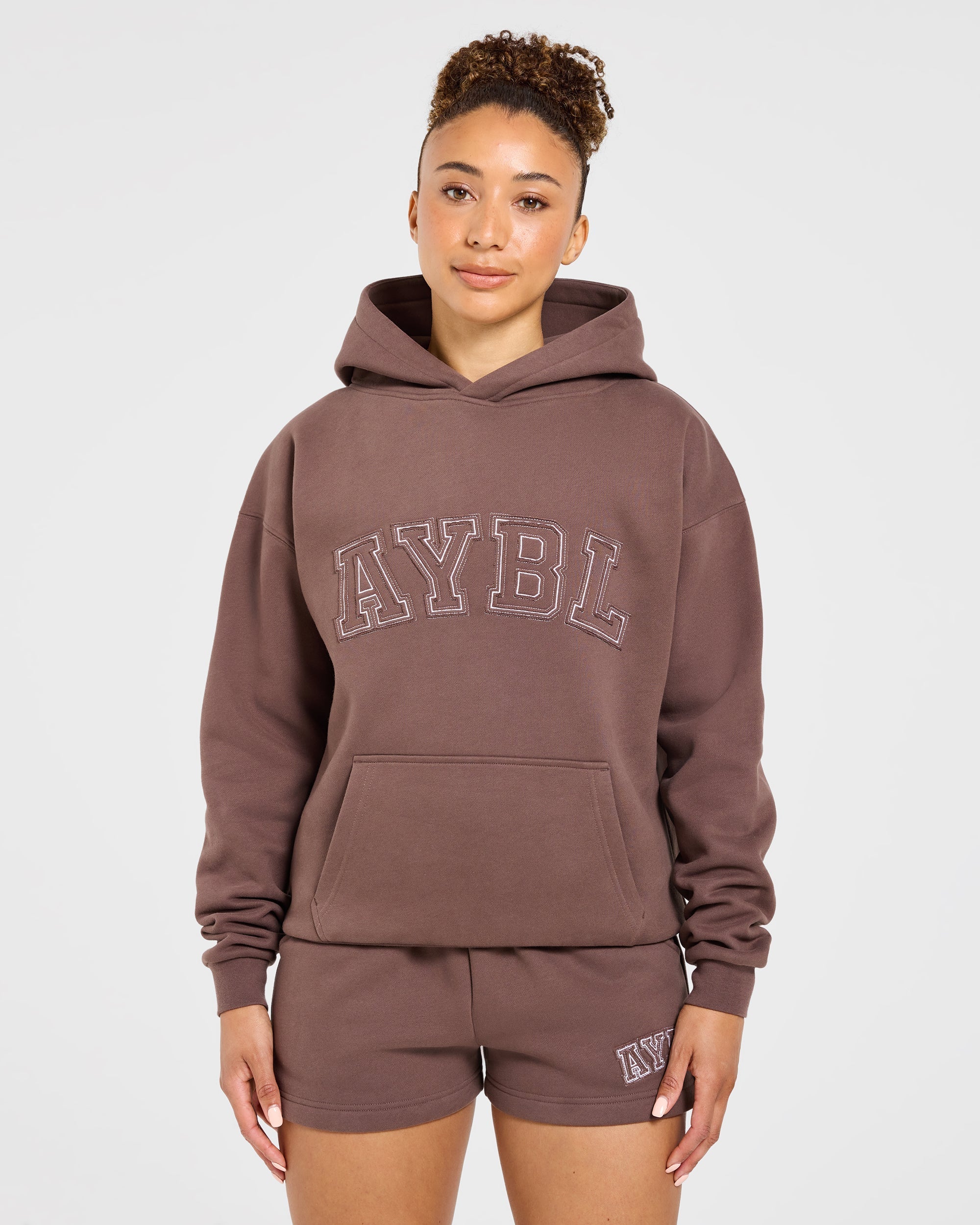 Varsity Applique Oversized Hoodie - Bruin