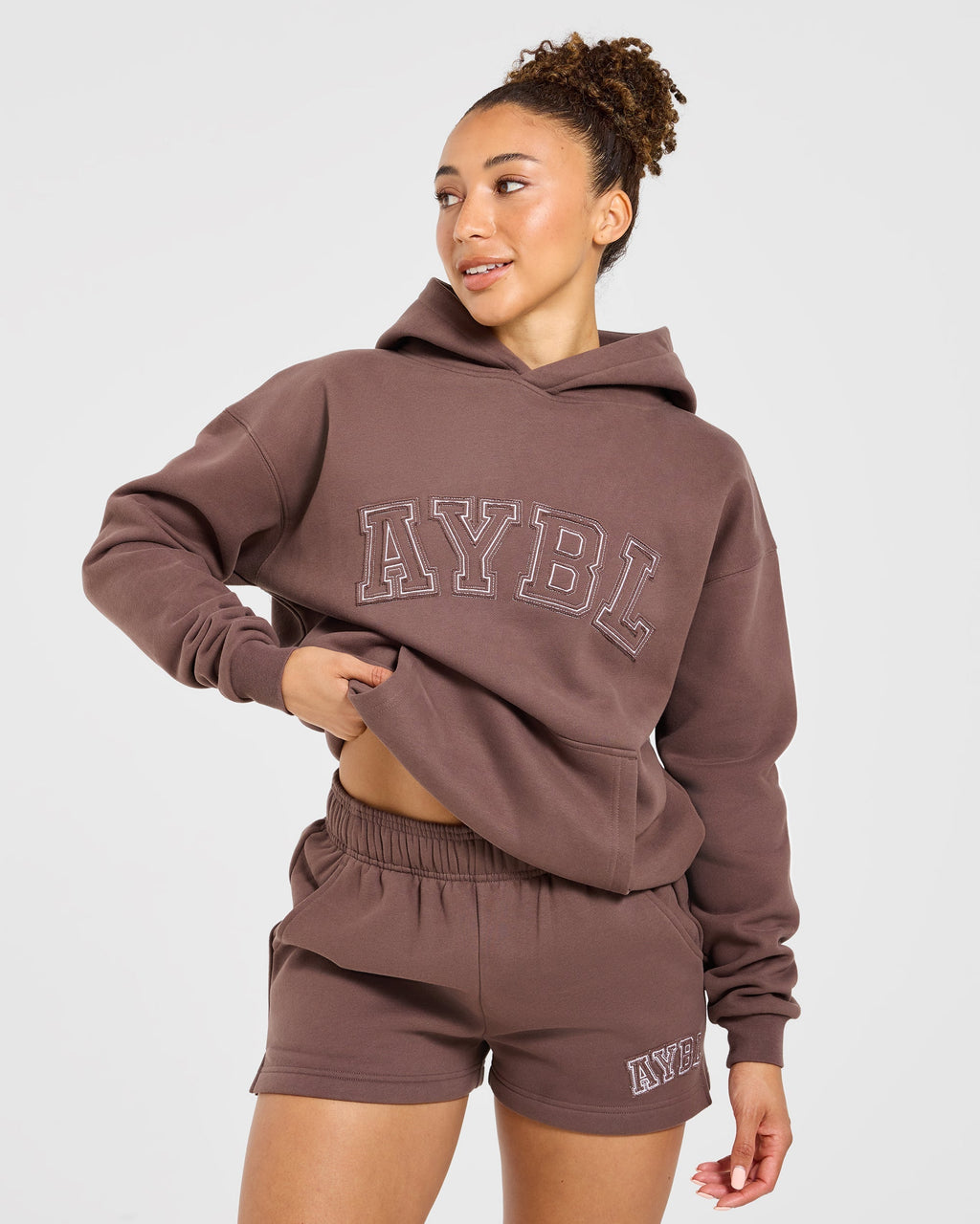 Varsity Applique Oversized Hoodie - Bruin