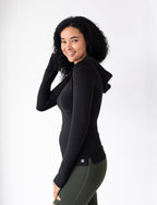 LADIES HOODED WARM-UP T-SHIRT