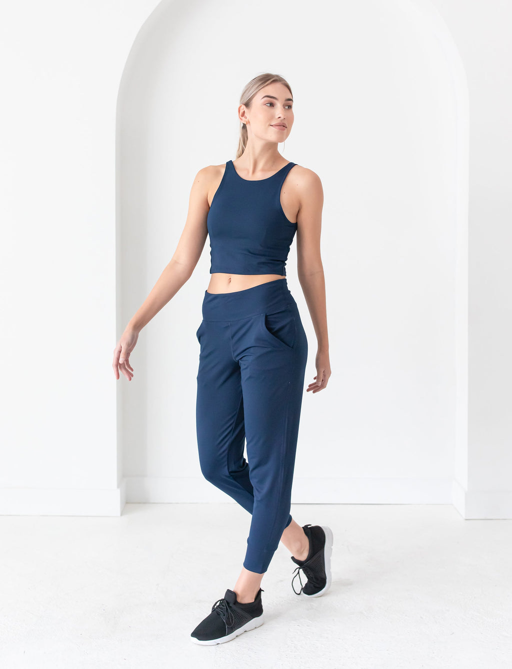 LADIES HIGH NECK POWER CROP TANK