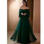 Dresses For Woman Elegant vestidos Solid Color Slim Robe Evening Dress Sexy One Line Neck Simple Style Long Sleeves Simple Style