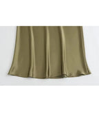 HH Skirts For Women 2024 Summer Solid Satin Sheath Long Skirt Female Show Curve Beach Outfits For Woman Mermaid Skirts