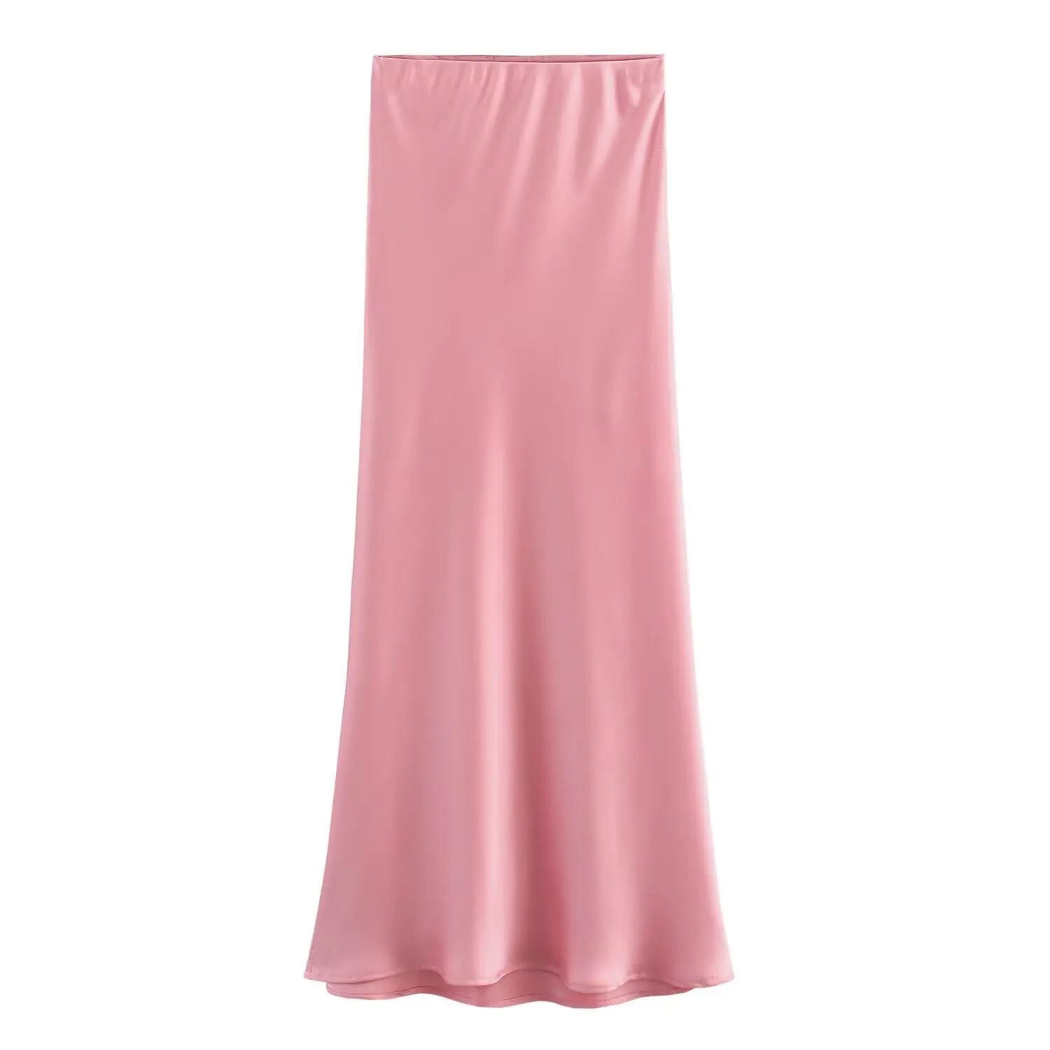 HH Skirts For Women 2024 Summer Solid Satin Sheath Long Skirt Female Show Curve Beach Outfits For Woman Mermaid Skirts