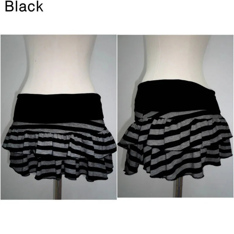 Women's Skirts Street Style Retro High Street Versatile Classic Striped Mini Skirt Skirts for Women Mini Skirt