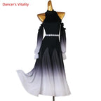 Modern Dance Dress Stand-Up Collar Mesh Sleeve Long Skirt Performance Clothing High-End Custom Child Woman Competition Clothes