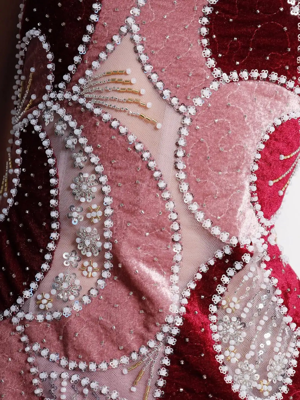 Dresses For Woman Cocktail Dress Pink Burgundy Strapless Abstract Floral Beaded Velvet Midi Gown  Vestidos De Fiesta Elegantes