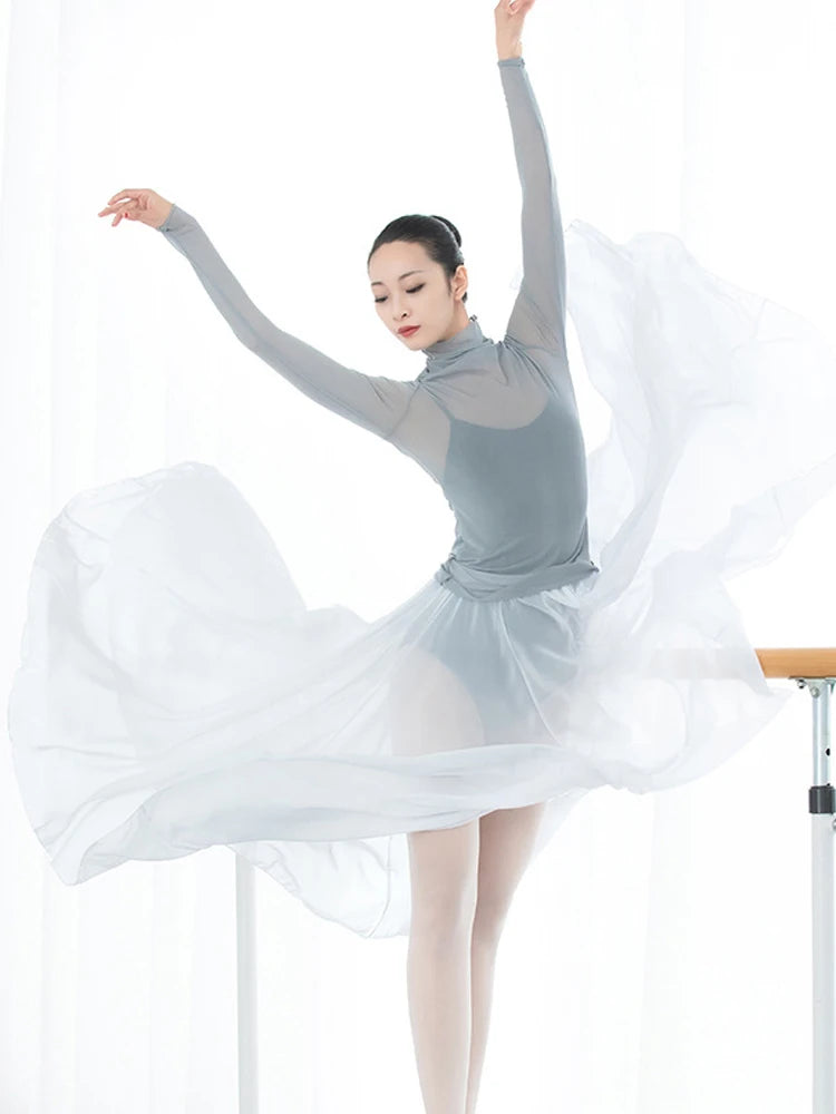 Ballet practice costume, ballet dance dress, full-skirted dance practice skirt, modern dance dress, dance outfit