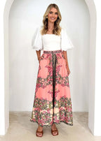 Women's Dress Skirt 2025 Spring/Summer New Fashion Printed Half-Length Skirt Ethnic Style Casual Long Skirt for Women