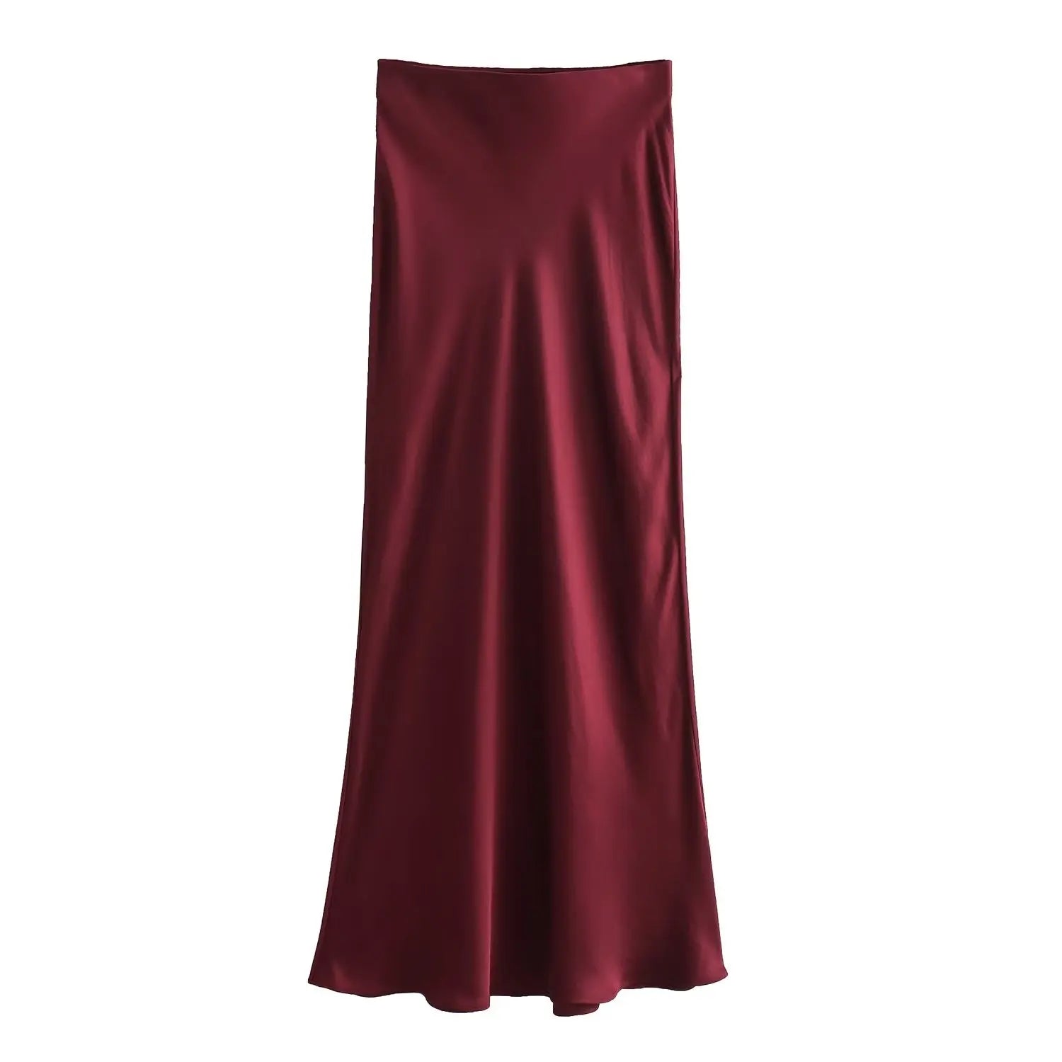 HH Skirts For Women 2024 Summer Solid Satin Sheath Long Skirt Female Show Curve Beach Outfits For Woman Mermaid Skirts