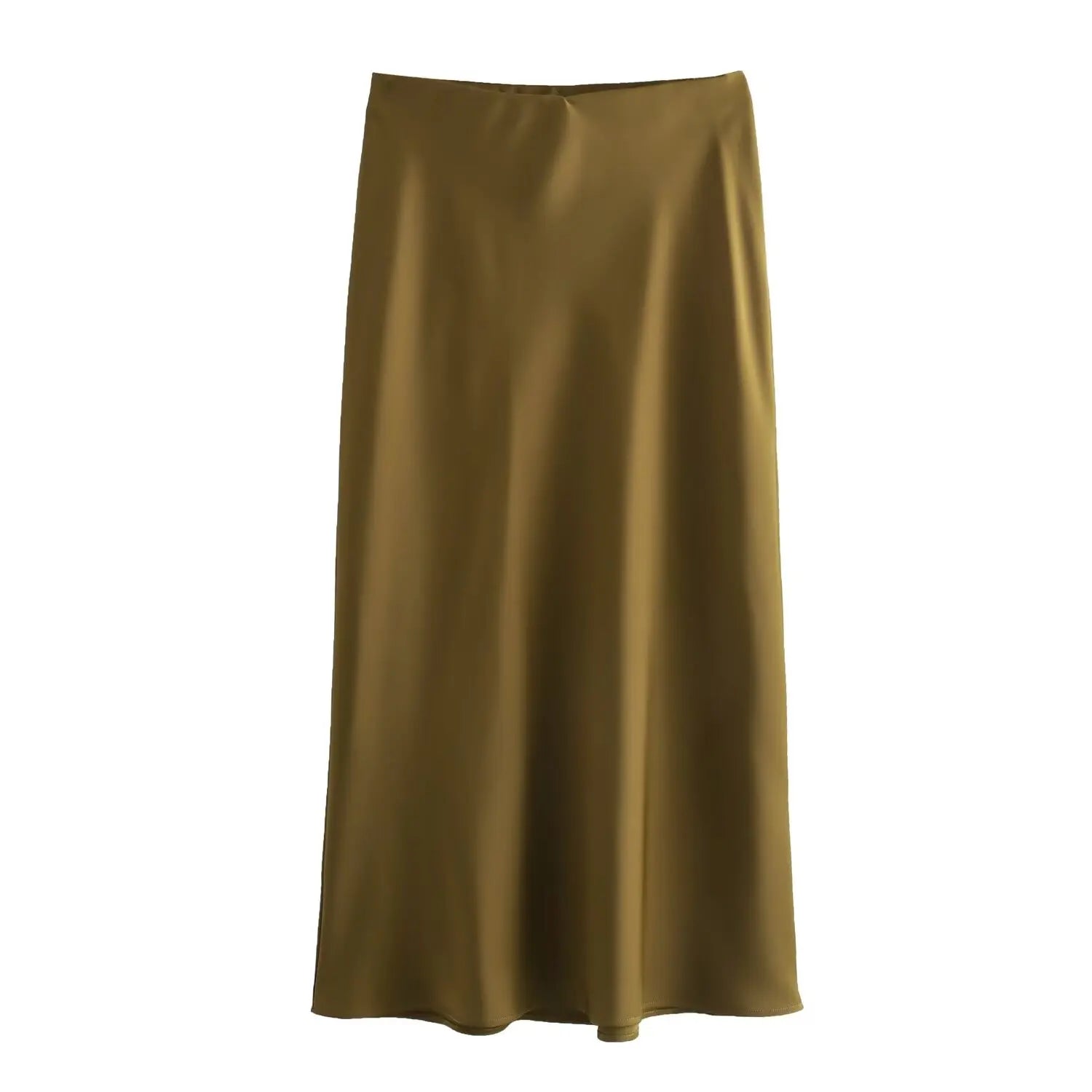 HH Skirts For Women 2024 Summer Solid Satin Sheath Long Skirt Female Show Curve Beach Outfits For Woman Mermaid Skirts