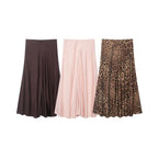 Women's Skirts 2026 Spring Summer Fashion Elastic Waist Flared Skirt Elegant Female A-line Skirt High Waist Casual Skirts