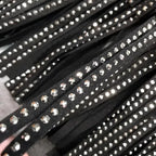 Women Skirt Fashion 2025 New Autumn High Waist Belt Multi Layer Short  Heavy Drilling Rhinestones Fringed Skirt with Cake A Line