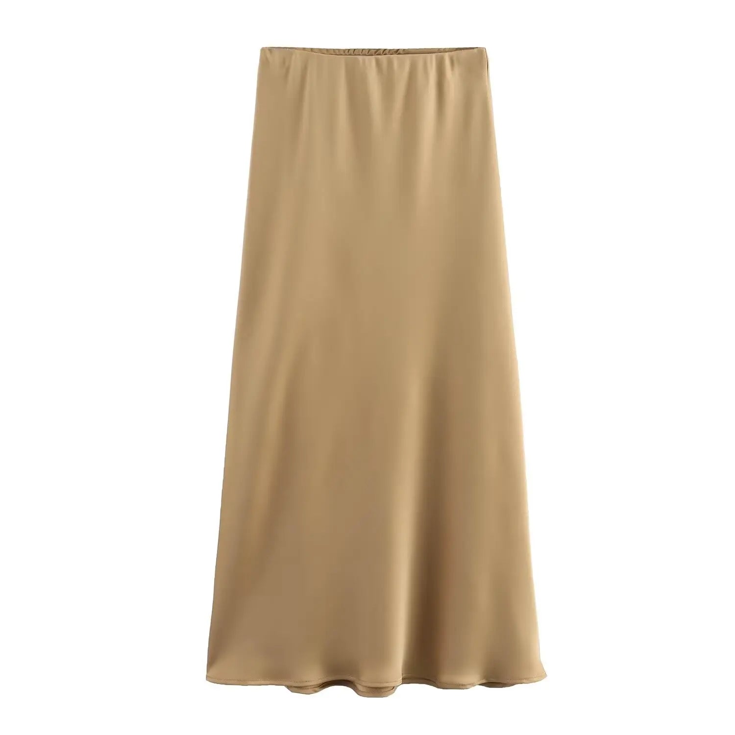 HH Skirts For Women 2024 Summer Solid Satin Sheath Long Skirt Female Show Curve Beach Outfits For Woman Mermaid Skirts