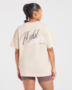 Lift Graphic 2.0 Oversized T Shirt - Beige