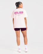 AYBL Run Oversized T Shirt - Baby Roze