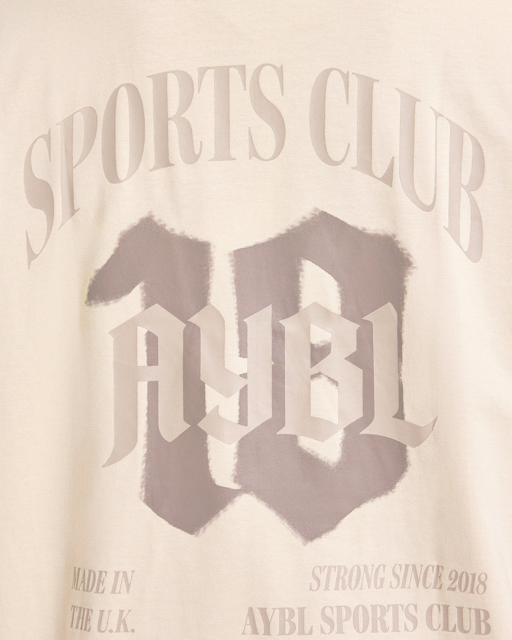 Sports Club Gothic Oversized T Shirt - Taupe Beige
