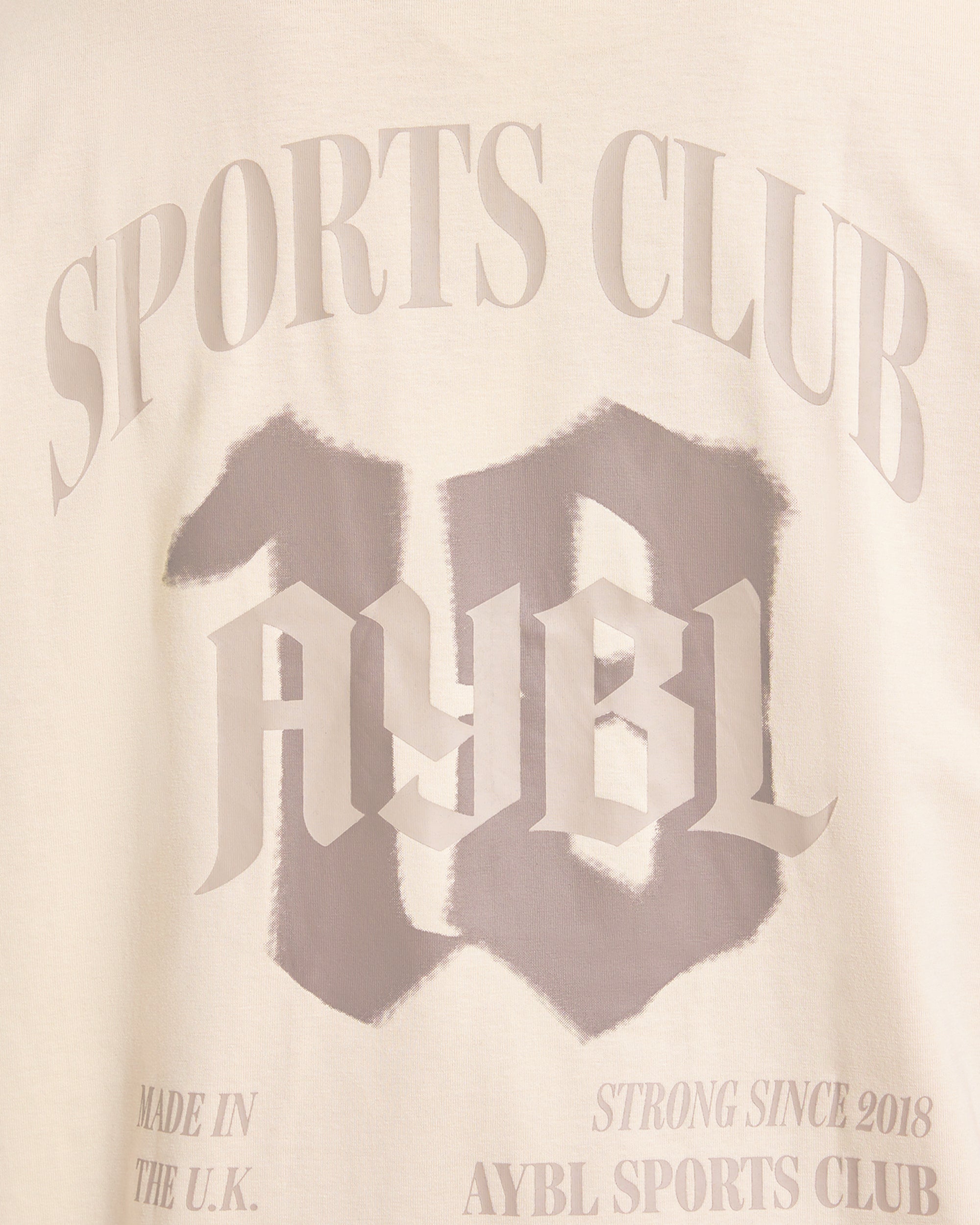 Sports Club Gothic Oversized T Shirt - Taupe Beige