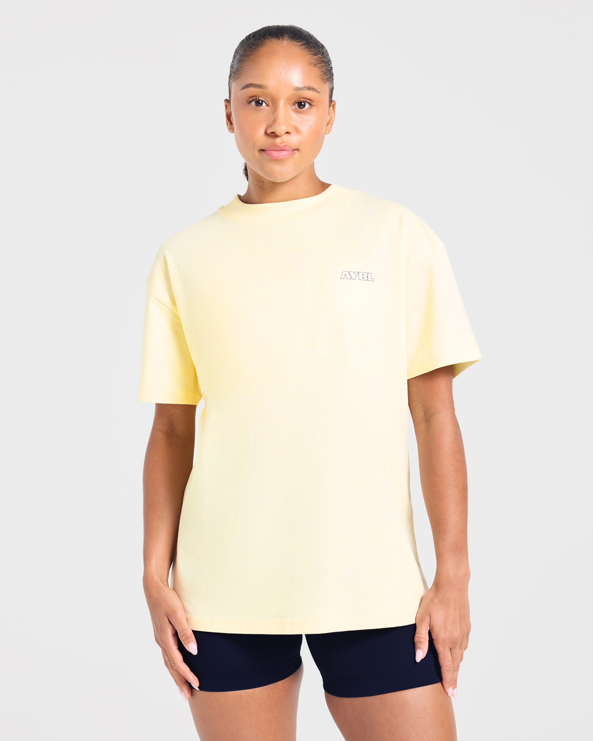 Heavy Lift Club Oversized T Shirt - Butter Geel