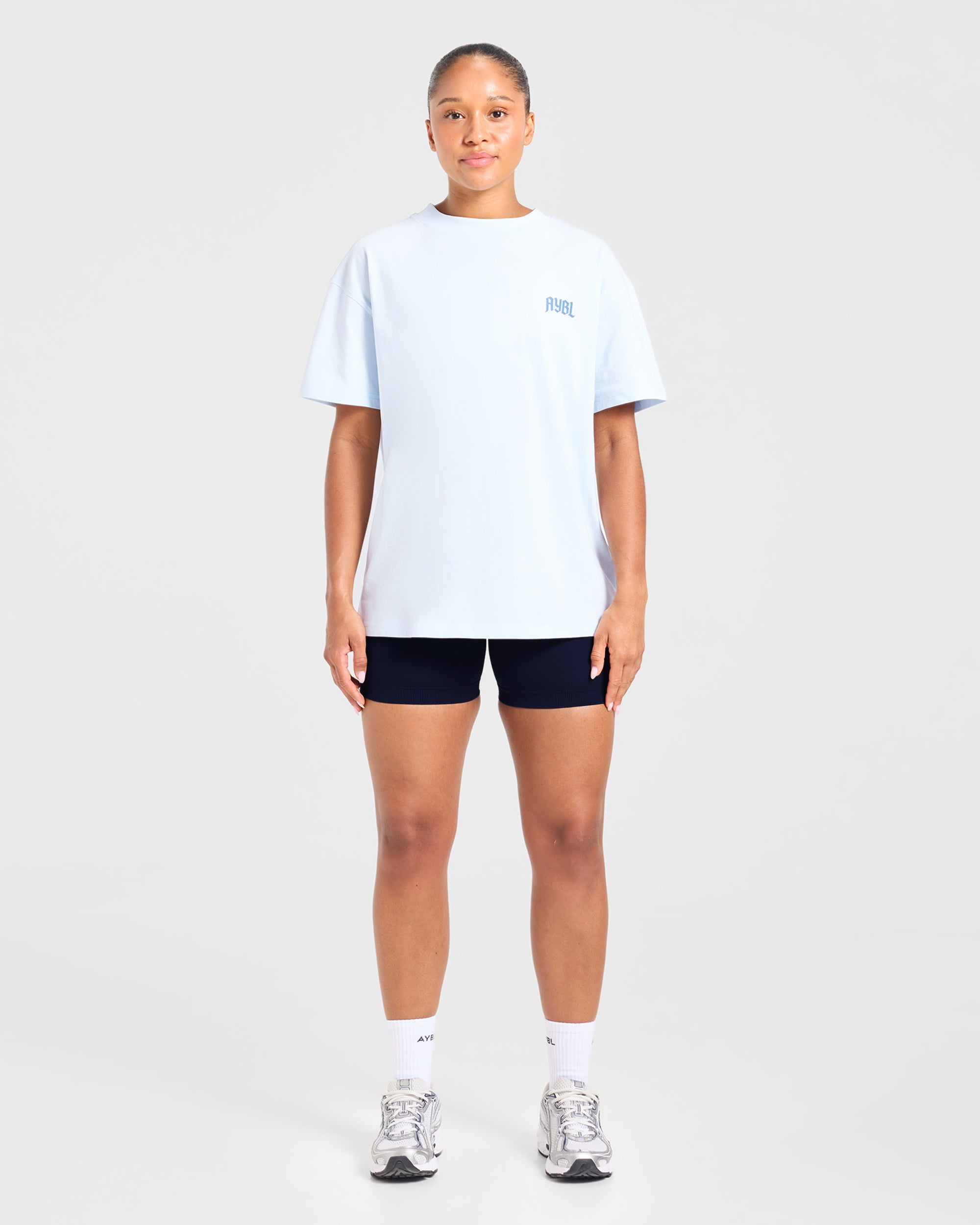 Sports Club Gothic Oversized T Shirt - Blauw