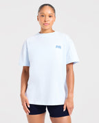 Sports Club Gothic Oversized T Shirt - Blauw