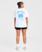 Sports Club Gothic Oversized T Shirt - Blauw
