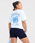 Sports Club Gothic Oversized T Shirt - Blauw