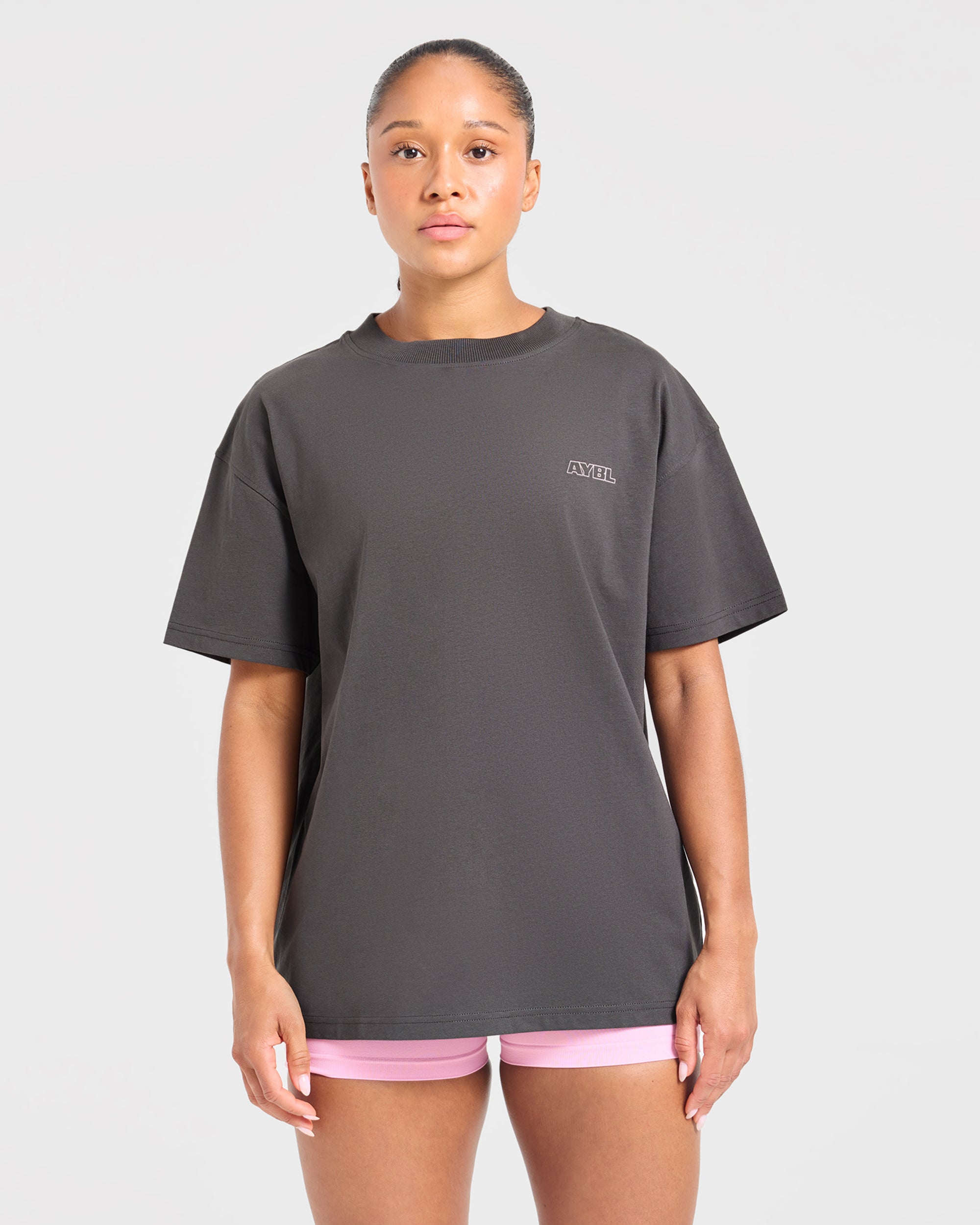 Heavy Lift Club Oversized T Shirt - Charcoal