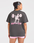 Heavy Lift Club Oversized T Shirt - Charcoal