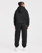 Varsity Applique Oversized Joggers - Zwart