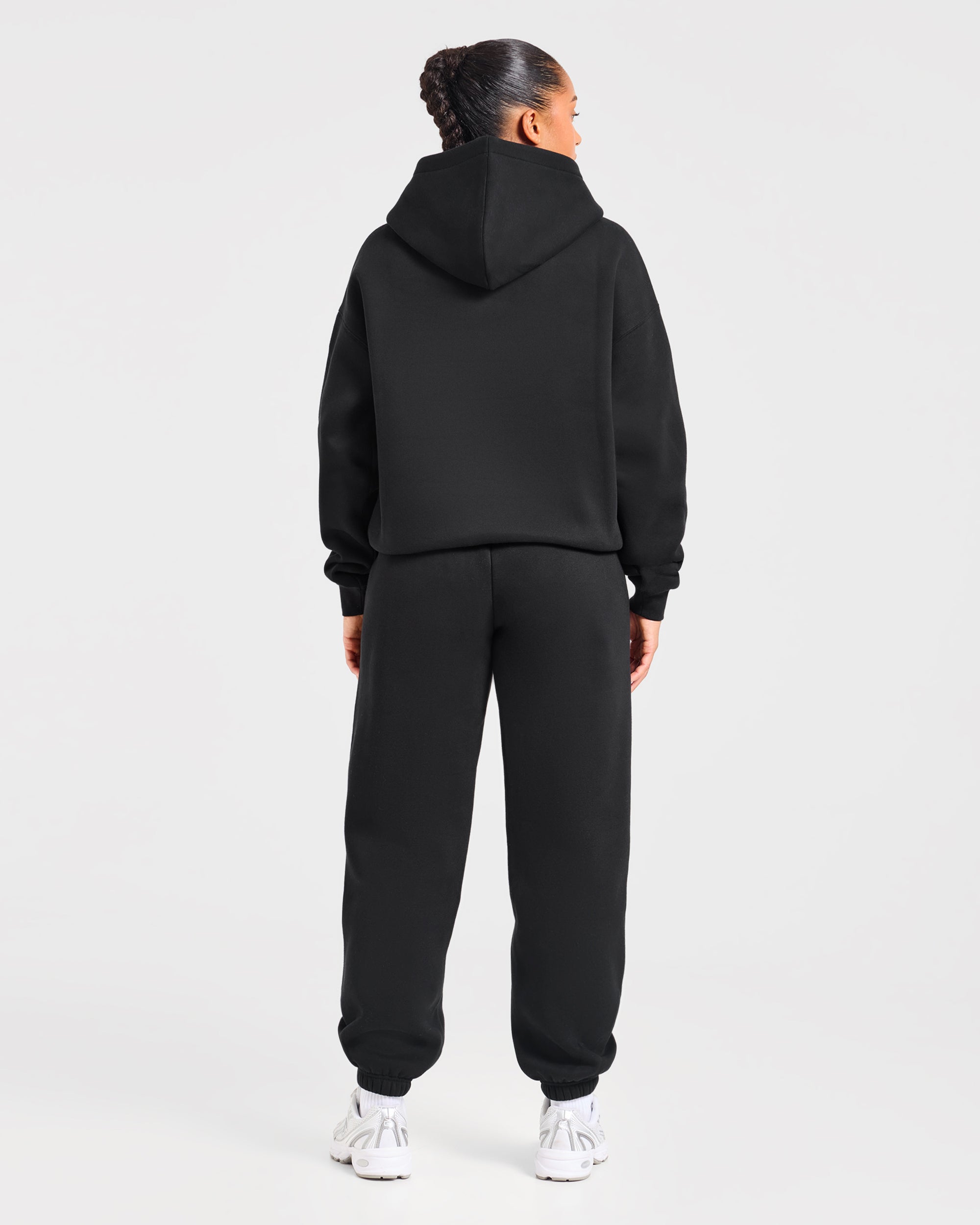 Varsity Applique Oversized Joggers - Zwart