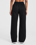 Varsity Applique Oversized Straight Leg Joggers - Zwart