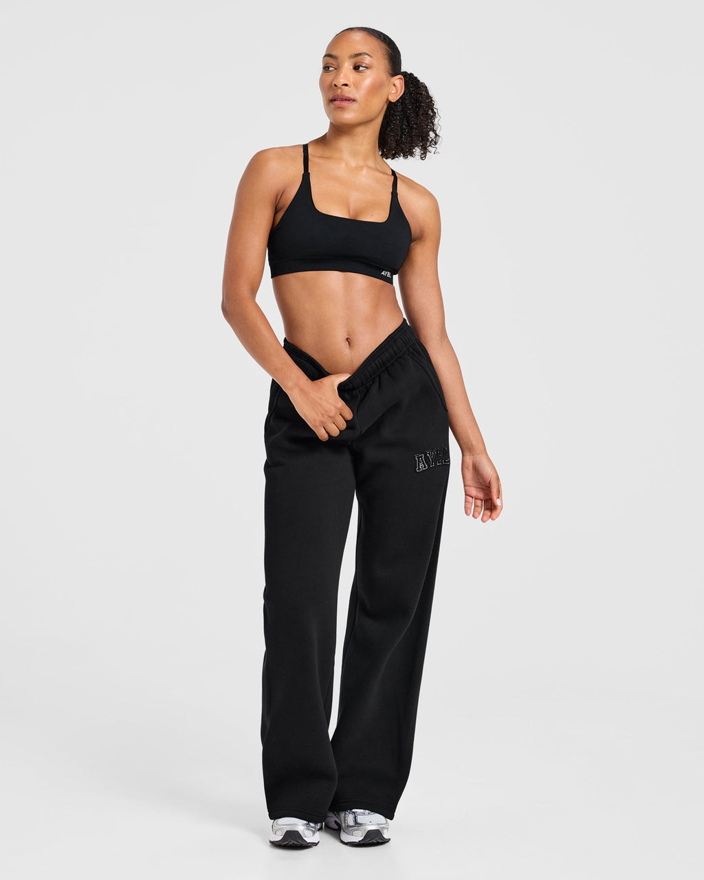 Varsity Applique Oversized Straight Leg Joggers - Zwart
