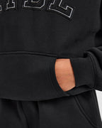Varsity Applique Oversized Hoodie - Zwart