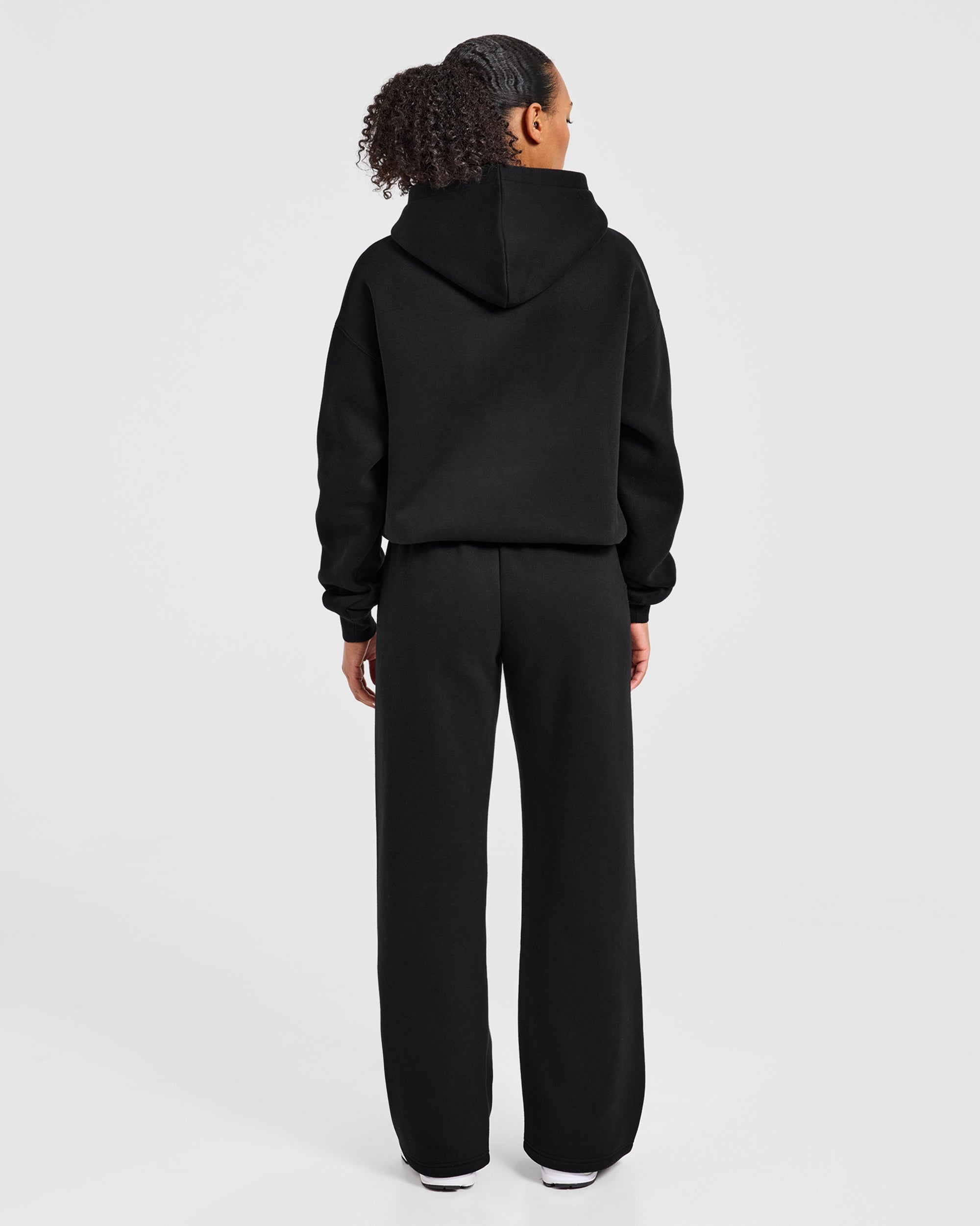 Varsity Applique Oversized Straight Leg Joggers - Zwart