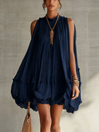 Marina™ Navy Chiffon Ruffle Mini Dress