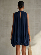 Marina™ Navy Chiffon Ruffle Mini Dress