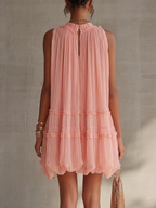 Aria™ Halter-Neck Ruffled Chiffon Mini Dress