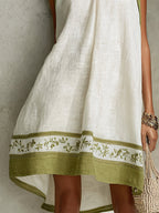 Olivia™ White Olive Floral Sleeveless Mini Dress