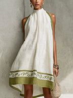 Olivia™ White Olive Floral Sleeveless Mini Dress
